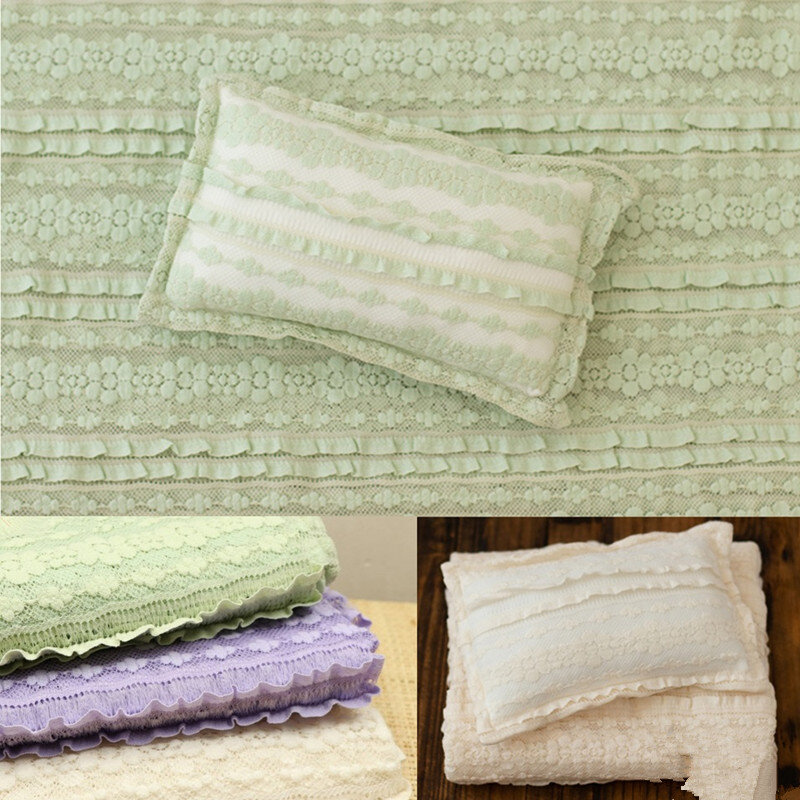 Newborn Photography Props Blanket Pillow Wrap Baby Blanket  Lace Follwer Backdrop Fabrics Shoot Studio Accessories