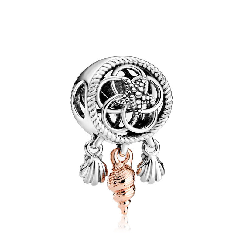 Nuovo ciondolo con perline fai da te a forma di cuore classico in argento Sterling 925 adatto a gioielli originali con temperamento di moda femminile