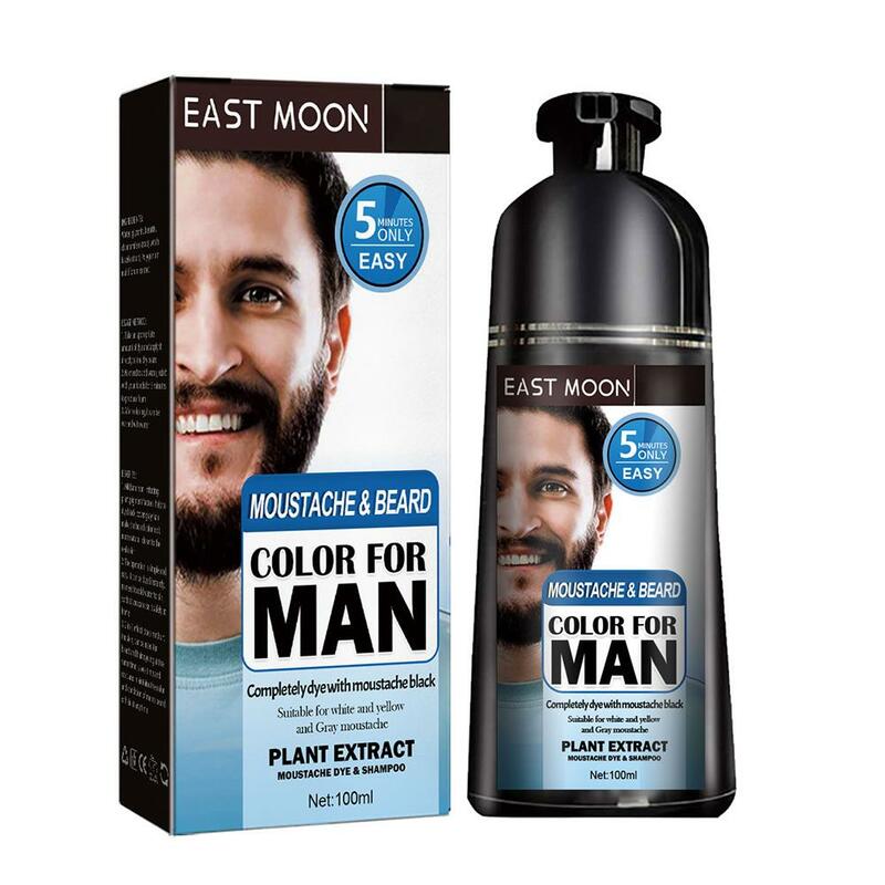 Champú para tinte de pelo para hombre, 1/2/3/5 piezas, 3,53 oz, color negro, oscurecimiento Gradual gris, lavado de barba, reducción de barba blanca