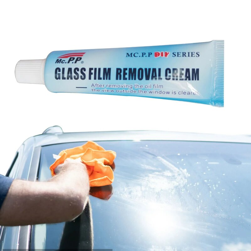 Glass Stripper Car Windshield Oil Film Cleaner Glass Oil Film Removing Paste With Brush Automotive Glass Dirt Cleaning Cream