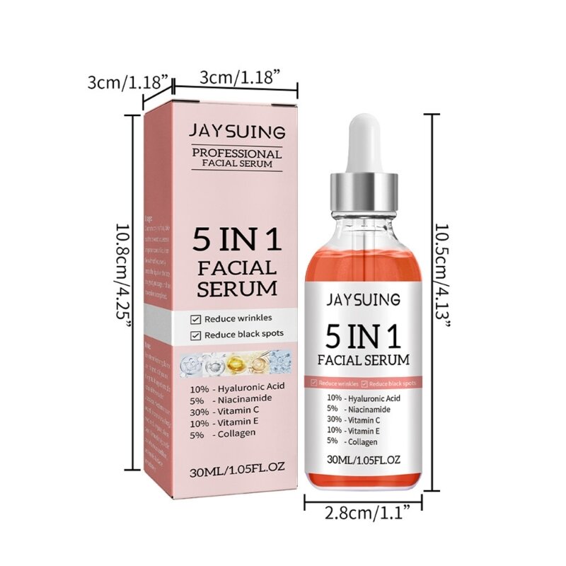 5 In 1 Hyaluronic Acid Face Serum Shrink Pores Serum Skin Care Serum 30ml