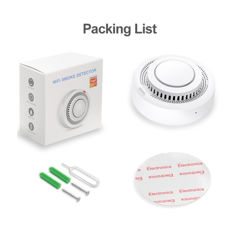 Tuya-Zigbee Smoke Detector Sensor de Alarme, Smart Home Security, Proteção Contra Incêndios, Smart Life APP, Trabalhar com Alexa, Google Assistant