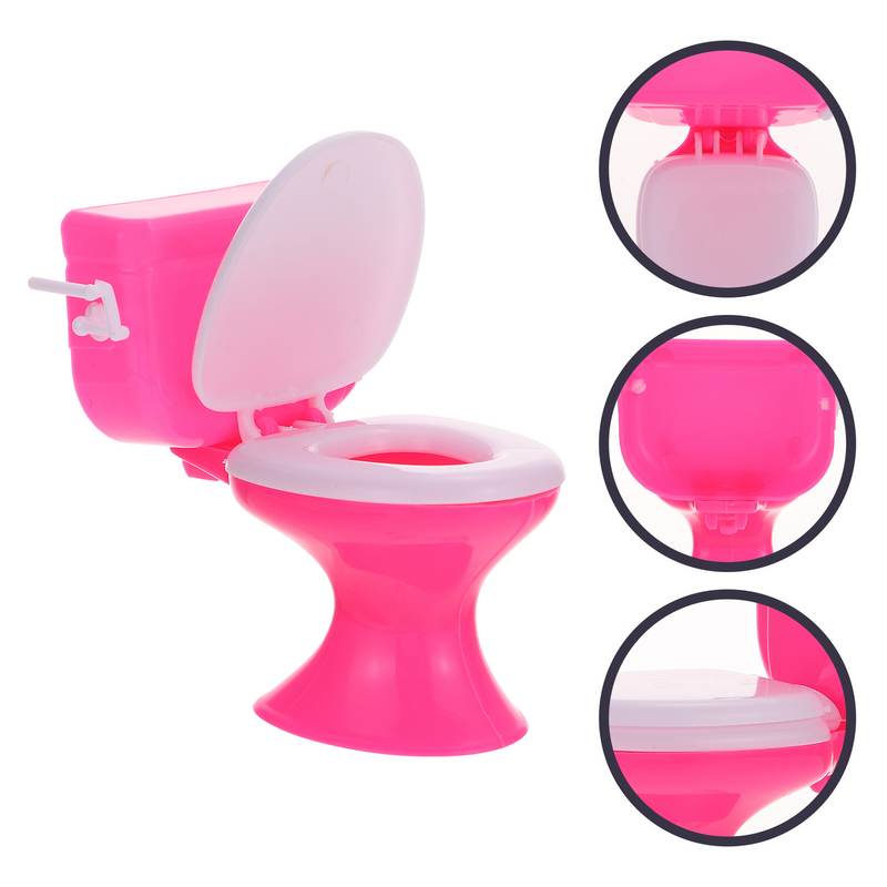 Dollhouse Toilet Miniatures Toy Accessories Bathroom for Kids Furniture Toys Girl
