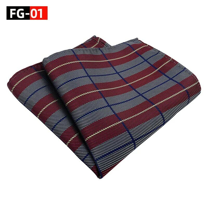 Mouchoir de poche en polyester à carreaux polyvalent pour hommes, accessoires à pois, vente en gros, mode 03 classique, 25x25cm