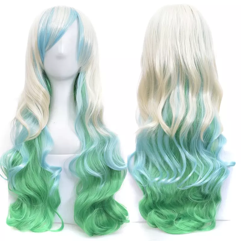High Temperature Fiber Synthetic Hairpiece Long Ombre Hair Cosplay Wavy Women Wig