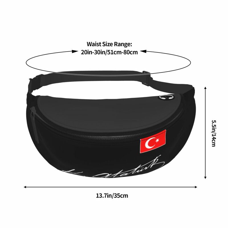아타튀르크 유니섹스 터키 국기 패니 팩 물건, 터키 아타튀르크 시그니처 가슴 가방, 캐주얼