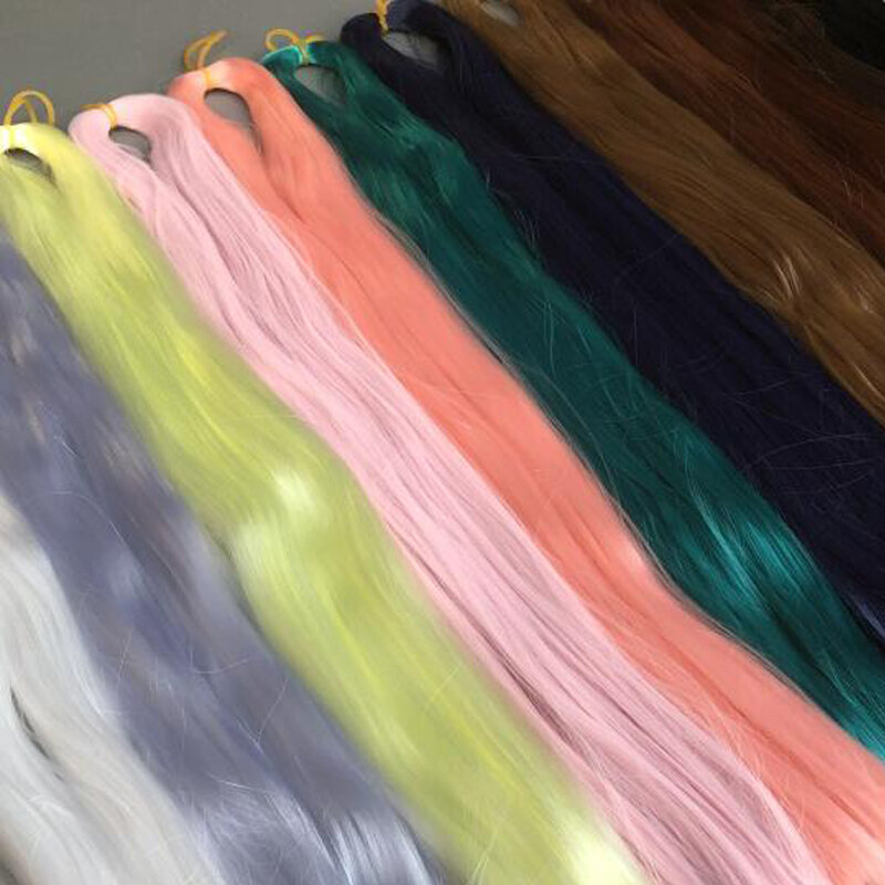 Milk Silk Hair BJD/SD Doll Wig Pink Purple Black Handmade Crocheted Wig 1/3 1/4 1/6 1/8 1/12 Doll Wig Accessories