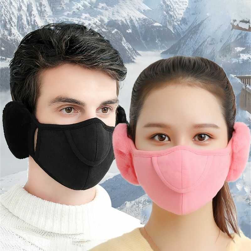 Warme halbe Gesichts maske täglich Baumwolle offen atmungsaktiv Hals wärmer kälte beständig wind dichte Ohren schützer Radfahren Camping Ski