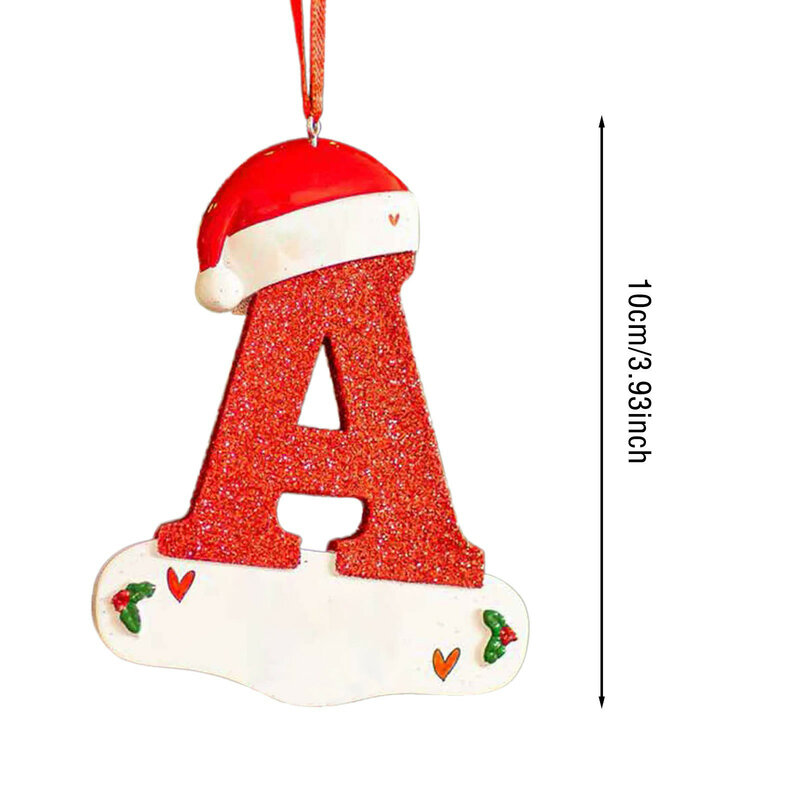 Ornement de lettre de bricolage acrylique pour la décoration d'arbre de Noël, pendentif de vacances à la maison, décor de nouvel an, 26 lettres, 2022