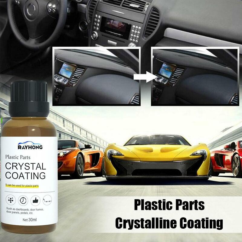 Plastics Parts Crystal Coating Plastics Trim Restorer For Cars Maintenance Agent Car Plastics Restorer Sponge Water D9J2