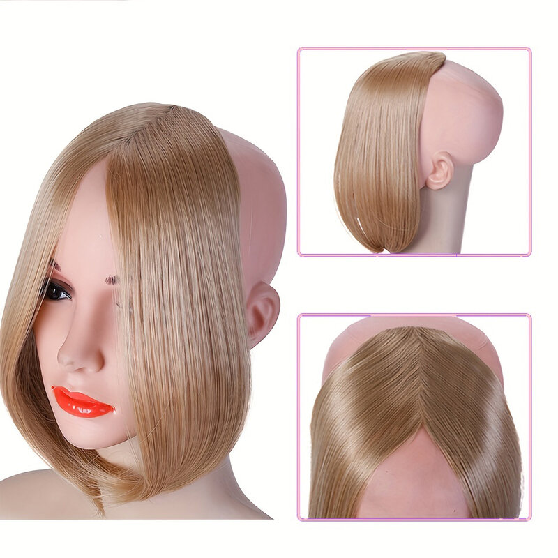 EASTSECRET BB klips z dwóch stron przypinana grzywka syntetyczne włosy doczepiane Clip In eleganckie naturalny wygląd do codziennego użytku akcesoria do włosów
