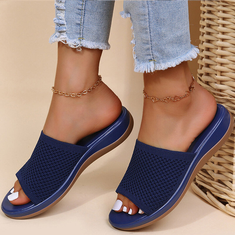Pantofle damskie letnie buty damskie sandały na płaskim obcasie casualowe pantofle sandały plażowe Zapatos Mujer