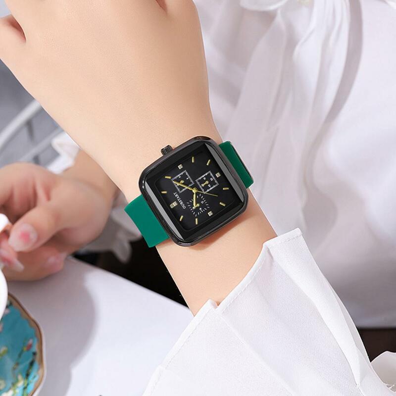 Элегантные женские кварцевые часы с регулируемым силиконовым ремешком