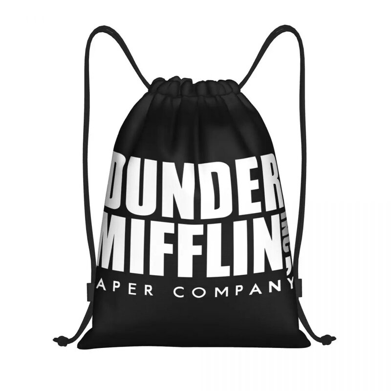 The Office TV Show Dunder Mifflin Paper Company mochila con cordón, bolsa de gimnasio deportiva para mujeres y hombres, Sackpack de entrenamiento