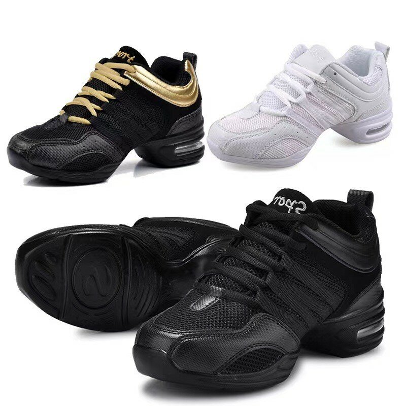 Танцевальная обувь, спортивная обувь для современных джазовых танцев, дышащая танцевальная обувь с мягкой подошвой, кроссовки для женщин и девушек, обувь для тренировок 5 см