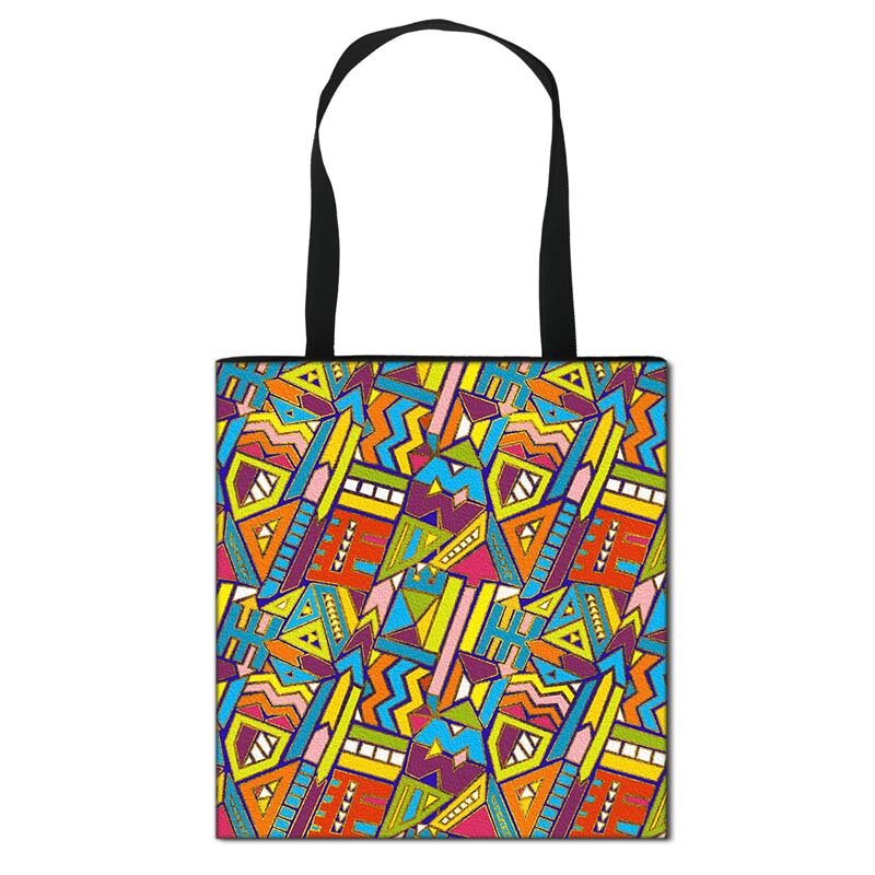 المرأة الأفريقية نمط حقيبة يد قماش حمل حقيبة الطباعة التقليدية مقبض حقيبة للإناث حقيبة تسوق الفتيات حقيبة كتف