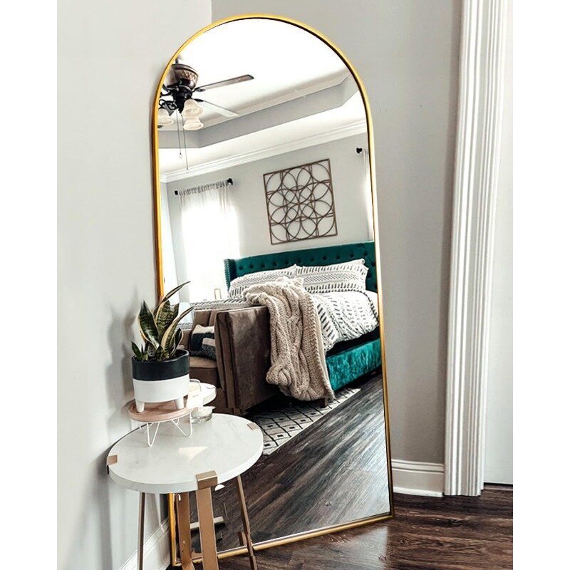OGCAU Full Length Mirror, Floor Mirror Full Length, 71"x30" Arched-Top Mirror Hanging or Leaning, Standing Mirror, Body Mirror