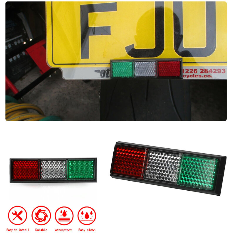 For KAWASAKI Z800 Z 800 2013 2014 2015 2016 Reflective Warning Sign Rectangle Riding Accessories Reflector On Number plate