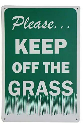 LASMINE si prega di tenere al largo il segno dell'erba segno dell'iarda prato all'aperto decorazioni divertenti Vintage Fresh Farm Metal Tin Signs 8x12 pollici