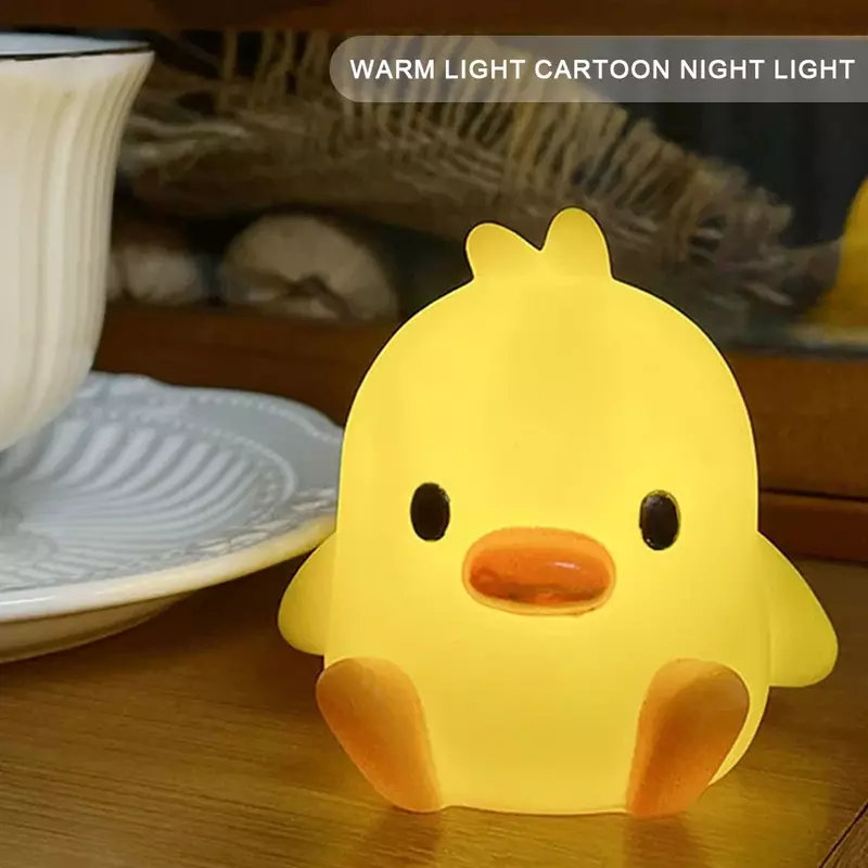 Portable Cartoon Duck LED Table Lamp, Warm Sleeping Night Lights, Lâmpada Presentes para Bebês Crianças, Decoração do quarto de casa