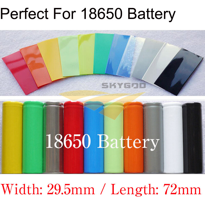20/100/500pcs 18650 Lipo Battery Wrap tubo termoretraibile in PVC larghezza pretagliata 29.5mm x 72mm pellicola isolante proteggi custodia guaina