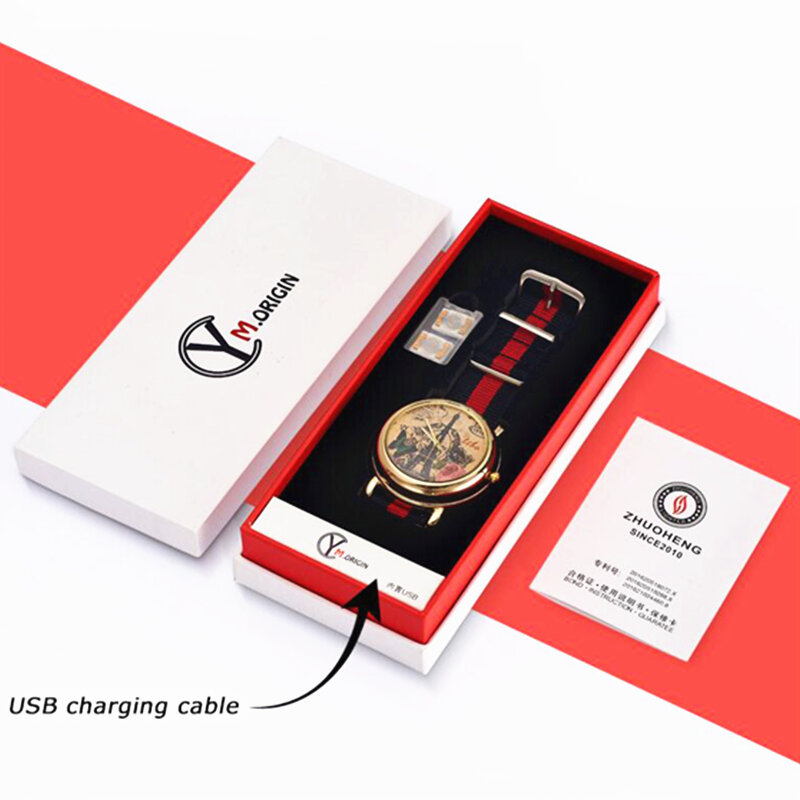 Мужские кварцевые часы в стиле милитари, с USB-зарядкой