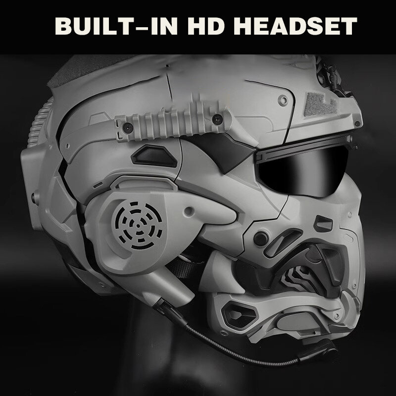Abs Outdoor Casco Protector Ingebouwde Headset Lens Meerdere Kleuren Veiligheid Cs Game Full Face Field Cover Tactische Maskerhelm