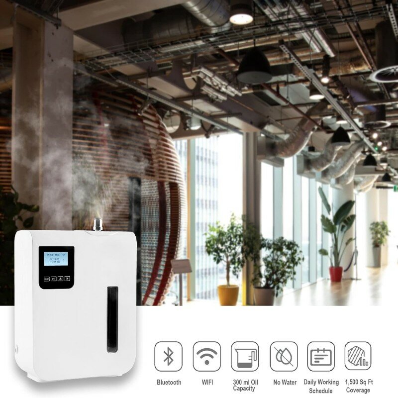Smart Aroma Diffuser 300ml Large Area Fragrance Oil Auto Timer Function Fragrant Device Aromatizador for Hotel Home APP Control