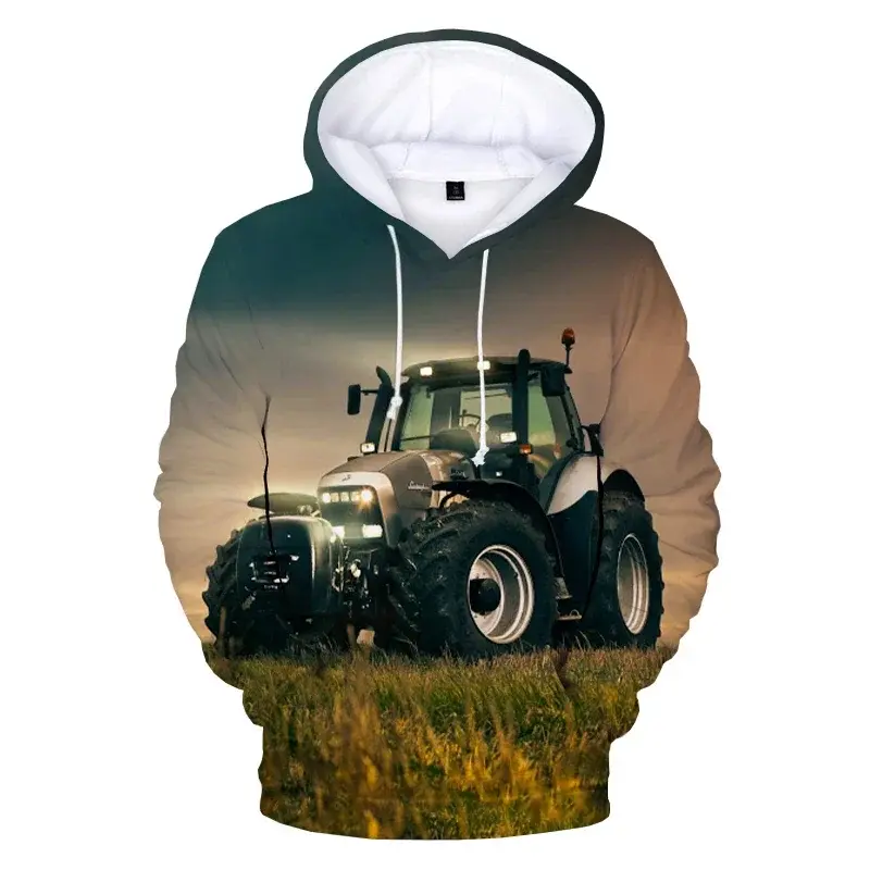 Tractor Vintage 3d Print Men/Women Hoodie Casual Oversized Pullover Popular Sweatshirt Fashion Tops Streetwear Trend Men Clothes
