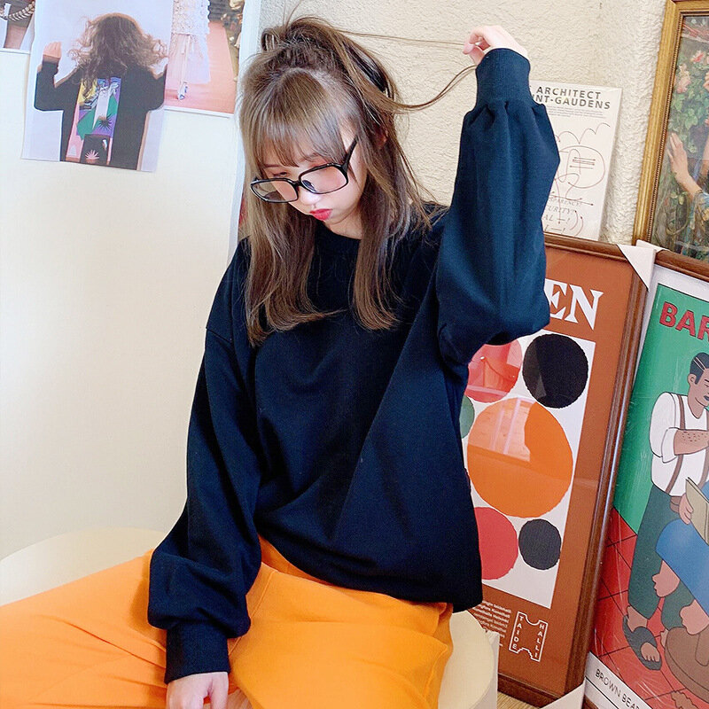 Новинка 2024, брендовый женский свитер MRMT, корейский однотонный японский Свободный пуловер в стиле Instagram с круглым вырезом, не позволит себе наслаждаться мячом