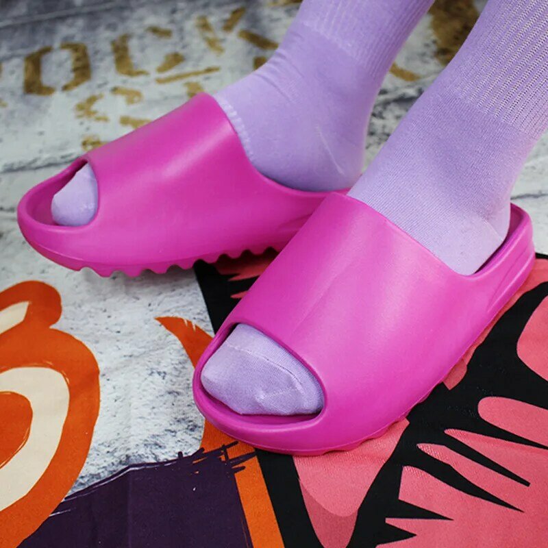 YZY Slides Men's Fashion Breathable Beach Sandals Slippers Fish Mouth Men Women's Slippers Lightweight  Anti-slip Flip Flops 46