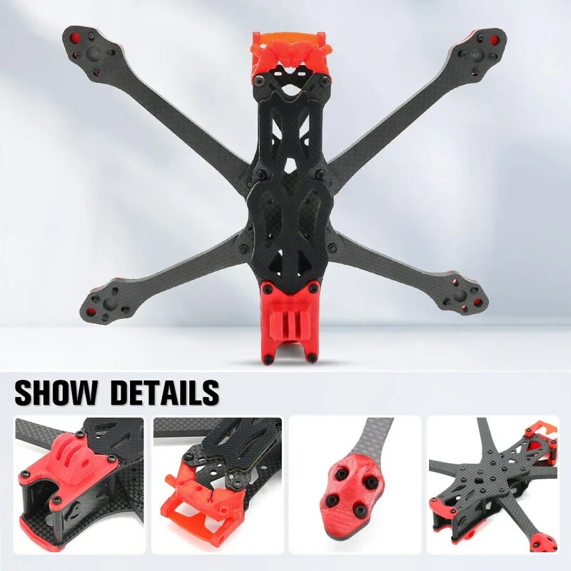 Apex (dc Version) 5-inch Rc Racing Fpv Traversing Machine Frame Made Of Wear-resistant Carbon Fiber Material With Printed Parts
