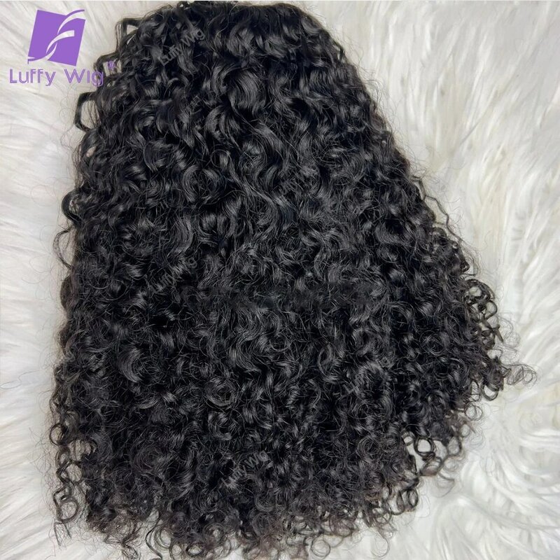 Luffywig-Afro Kinky Curly Remy extensões de cabelo para mulheres negras, Double Drawstring Ponytail, cabelo humano birmanês, clip on, pônei