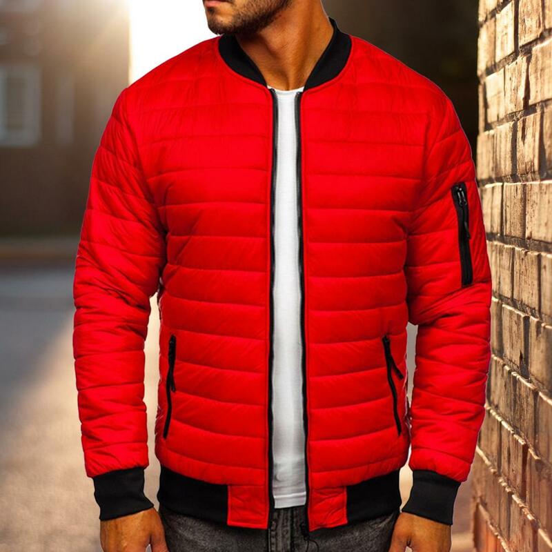 Comfortable Mens Tops Mens Coat Quilted Padded Regular Solid Color Stand Collar Warm Winter Casual Coat Jacket
