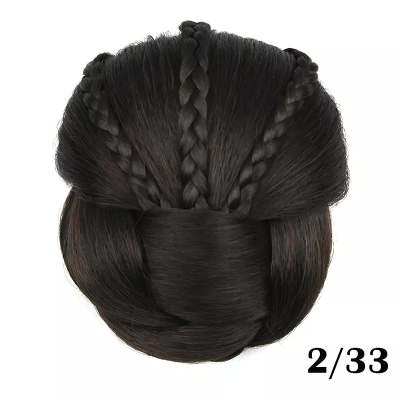 Sanggul sintetis klip dalam rambut palsu penutup Sanggul donat Bsh berantakan potongan rambut Scrunchies untuk wanita