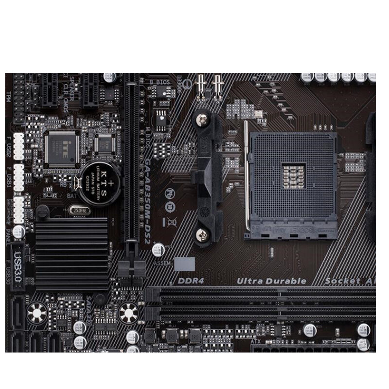 Soquete Desktop Mainboard para AMD B350, SATA III, USB 3.0, GA-AB350M-DS2, AM4, DDR4, 64GB