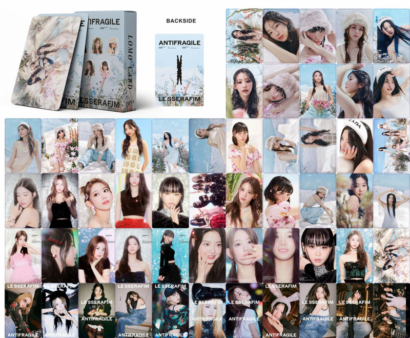 KAZUO 55 Pcs LESSERAFIM  ANTIFRAGILE Album Lomo Card Kpop Photocards  Postcards  Series