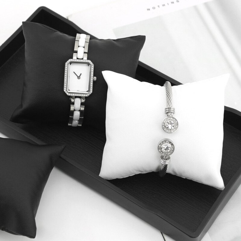10 buah gelang kulit PU/beludru bantal jam tangan bantal Gelang bantal rantai pergelangan tangan bantal untuk tampilan perhiasan
