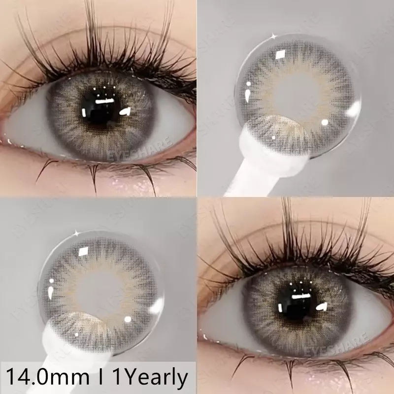 EYESHARE 2 pezzi lenti per miopia lenti a contatto colorate lenti grigie con lenti per occhiali da vista lenti per occhi marroni con grado