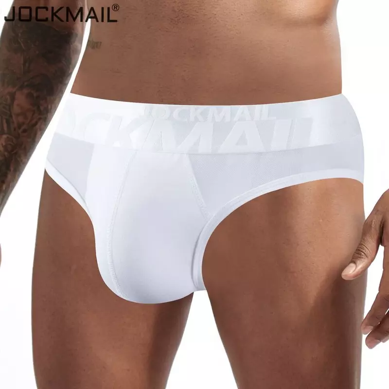 Jockmail-ropa interior Sexy para hombre, calzoncillos de algodón de tiro bajo, encaje de hilo de red, pantalones cortos transpirables de verano