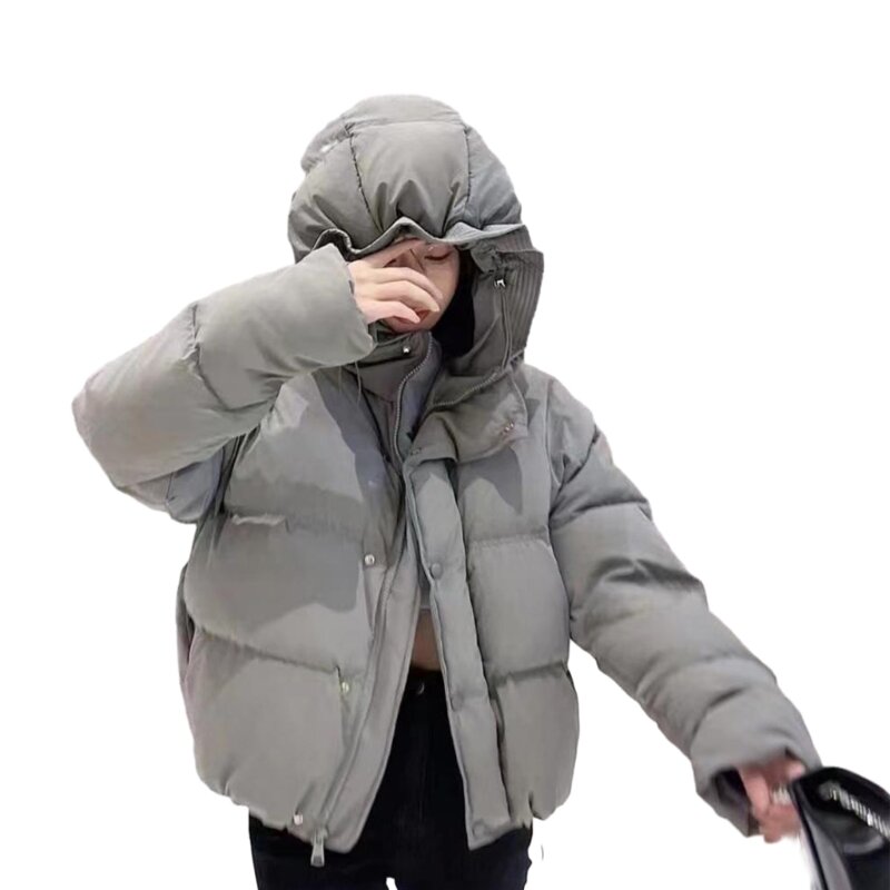 A0NF Abrigo de invierno de moda para mujer, chaqueta acolchada de manga larga con cremallera completa, sudaderas con capucha a y
