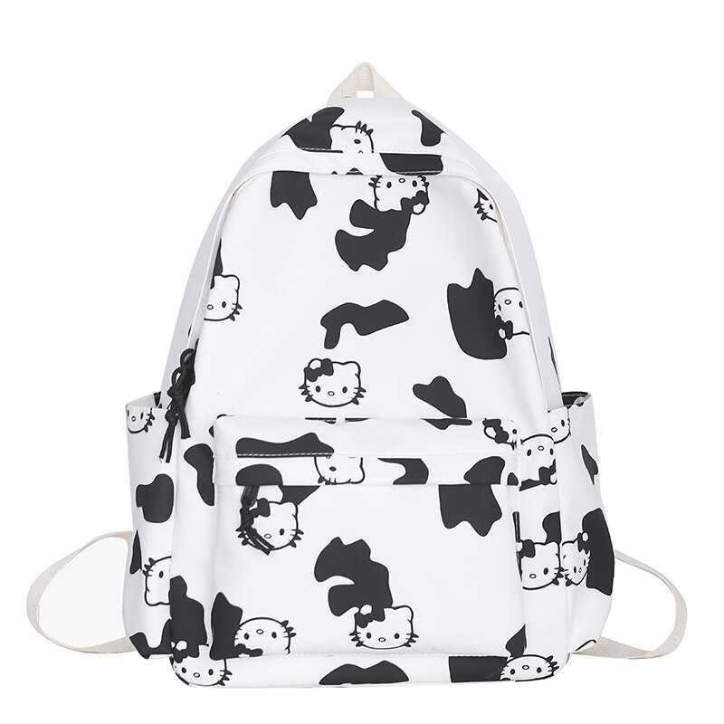 Hello Kitty-mochila de dibujos animados para mujer, bolso escolar de gran capacidad, mochila japonesa para escuela secundaria