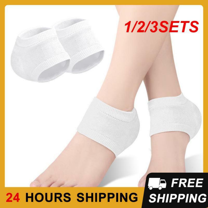 1/2/3SETS Foot Crack Prevention 3d Three-dimensional Weaving Style Half Size Heeled Skin Care Pure Cotton Socks