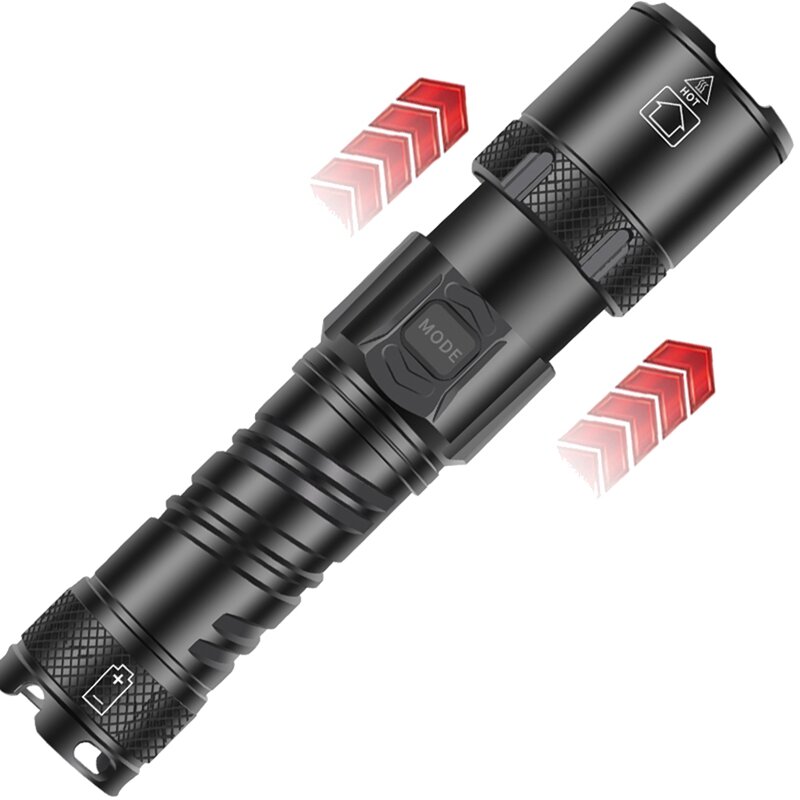 Most Powerful Flashlight Rechargeable Telescopic Zoom Input And Output High Long-Range Glare Lantern