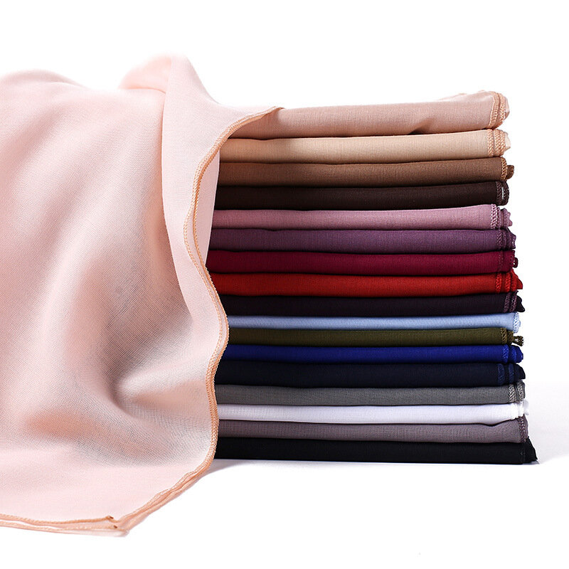 Pañuelo de algodón liso para mujer, cuadrado grande Hijab musulmán, chal de toalla, Hijabs islámicos, pañuelo árabe para la cabeza, 2024x110cm, 110