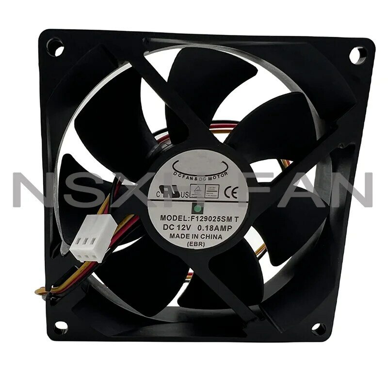 F129025SM 12V 0.18AMP 92x92x25mm 3-Wire Server Cooling Fan