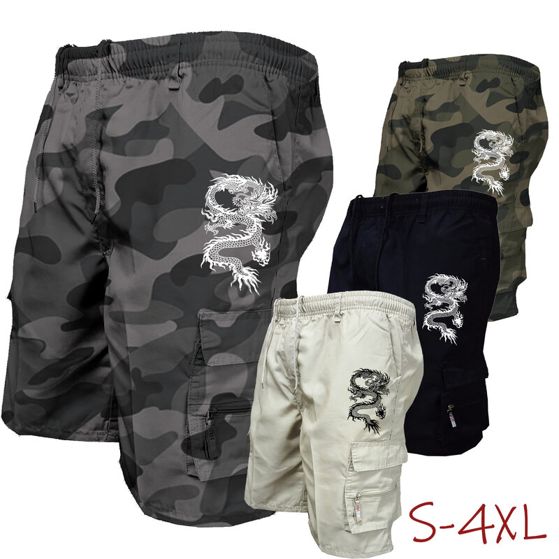 Pantalones cortos Cargo para hombre, Shorts holgados e informales con múltiples bolsillos para exteriores