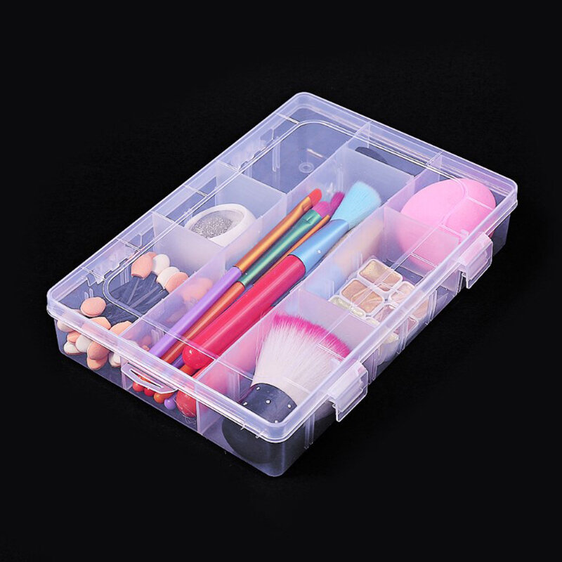 Clear Plastic Nail Decoration Makeup Tools Multifunctional Storage Box Container Ornaments Storage Container Organizer Box