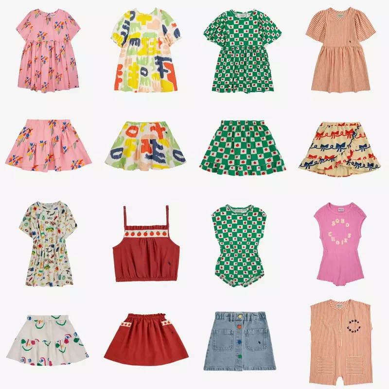 Bobo 2024 Summer New Children Girls Dress Fashion Cartoon Pattern Kids Casual Dresses For Girl Toddle Baby Cute Brand Clothes