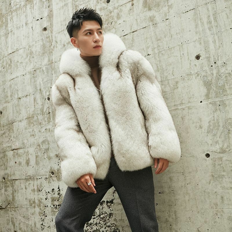 Fangtai 2023 nuova moda inverno caldo lusso naturale vera pelliccia di volpe giacca uomo promozione speciale spedizione gratuita Plus Size
